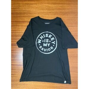 NWT Iron and Resin Mens Whiskey Is My Savior Graphic T-Shirt Black XXL Casual